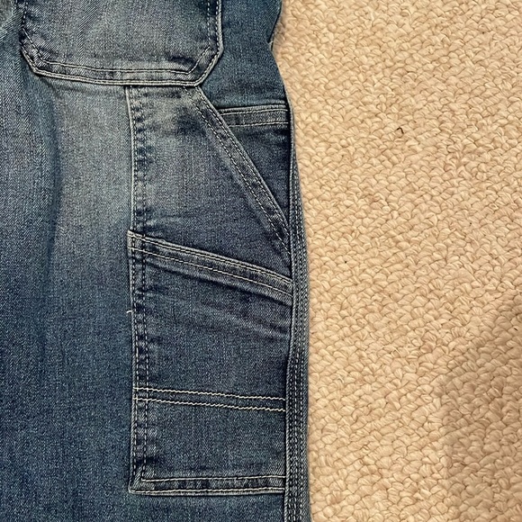 Size 0, Medium Wash Jeans with Cargo-Style Pockets - Picture 3 of 7